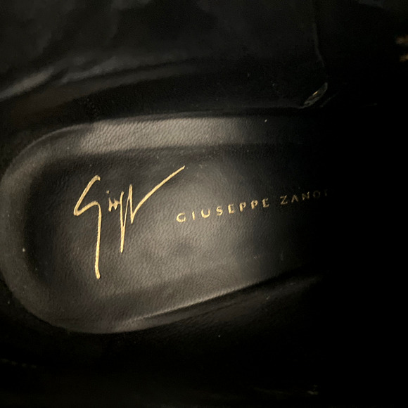 Giuseppe Zanotti Ankle Boot Black Suede Round Toe 3" Heel Side Zip 37.5 7.5 - Picture 8 of 9
